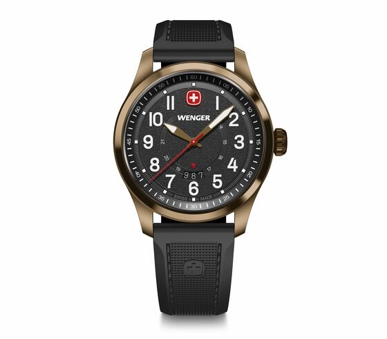Wenger Terragraph 43 mm Black Dial Silicone Watch 01.0541.125 