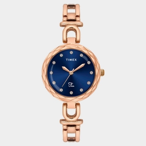 Women Quartz Blue Dial Analog Brass Watch TWEL19901 women watches best women watches affordable women's watches branded women watches