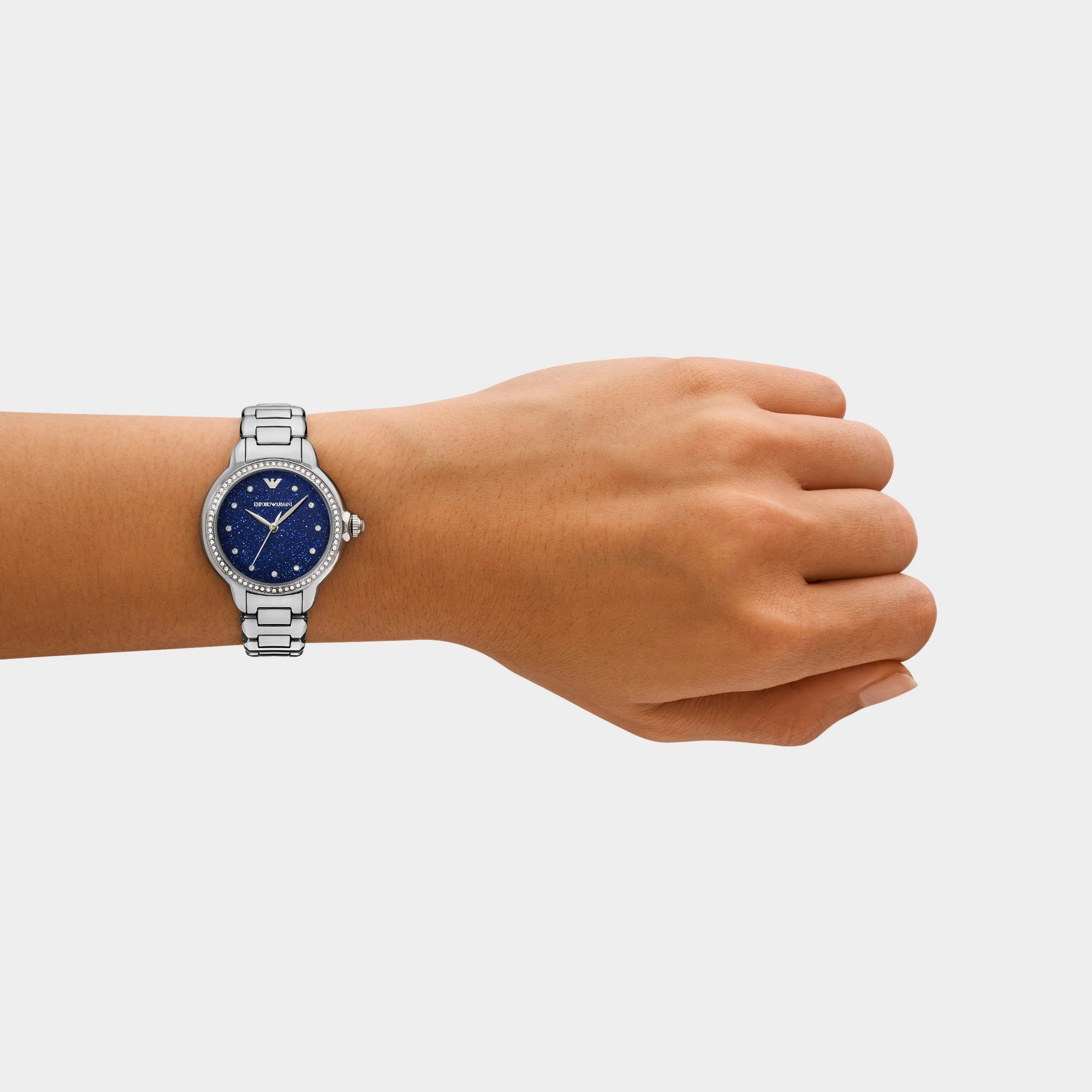 Women Quartz Blue Dial Analog Stainless Steel Watch AR11630