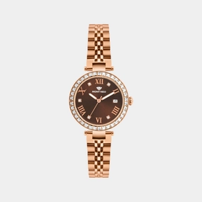Women Quartz Brown Dial Analog Stainless Steel Watch 4505E-M3306 women watches best women watches affordable women's watches branded women watches