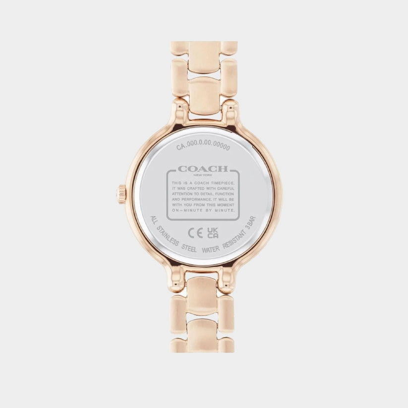 Women Quartz Carnation Gold Dial Analog Stainless Steel Watch 14504126