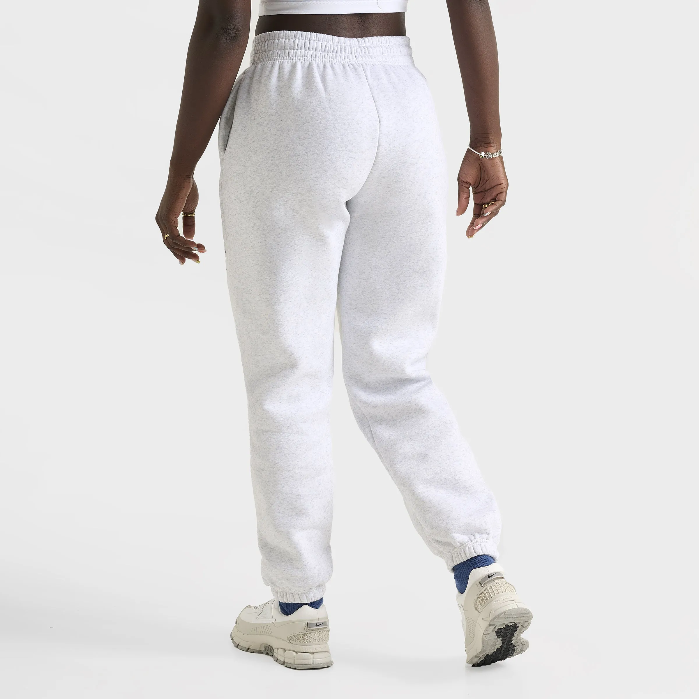 Womens Nike Nike Sportswear Women's Phoenix Fleece High-Rise Oversized Pants Birch Heather / Deep Royal Blue