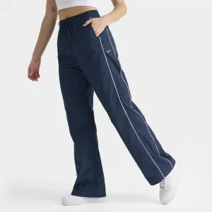 Womens Nike Nike Women's High-Waisted Woven Open-Hem Pants Armory Navy / White