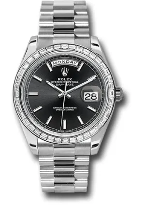   x 950 Platinum Day-Date 40 Watch -  Bezel - Black Index Dial - President Bracelet - 228396TBR bkip Day-Date Watches Affordable Day-Date Watch