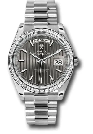   x 950 Platinum Day-Date 40 Watch -  Bezel - Dark Rhodium Index Dial - President Bracelet - 228396TBR drsmip Day-Date Watches Affordable Day-Date Watch