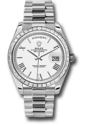   x 950 Platinum Day-Date 40 Watch -  Bezel - White Bevelled Roman Dial - President Bracelet - 228396TBR wrp Day-Date Watches Affordable Day-Date Watch