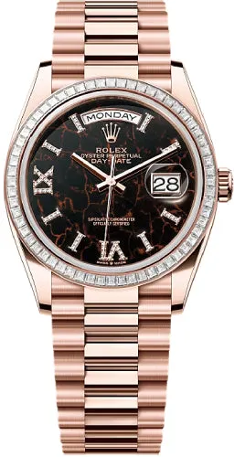   x Day-Date 36 36mm Eisenkiesel Diamond-Set Dial Diamond-Set Bezel President Bracelet - 128395TBR | 2024 Model Day-Date Watches Affordable Day-Date Watch