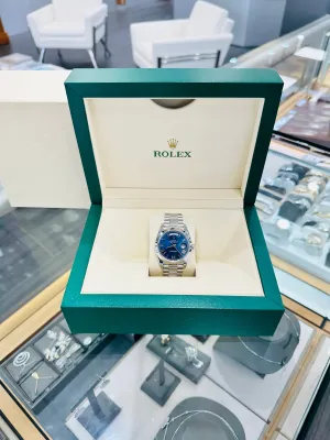  x Day-Date 40 228206 Platinum Blue Roman PreOwned   x day?date watch day date waterproof watch
