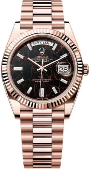   x Day-Date 40 40mm Eisenkiesel Diamond Set Dial Fluted Bezel President Bracelet - 228235 | 2024 Model Day-Date Watches Affordable Day-Date Watch