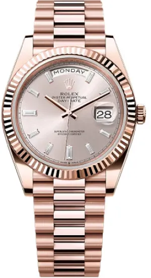   x Day-Date 40 40mm Sundust Diamond Set Dial Fluted Bezel President Bracelet - 228235 | 2024 Model Day-Date Watches Affordable Day-Date Watch