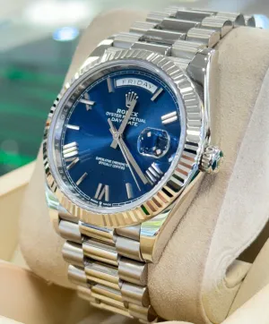   x Day-Date 40mm 228239 Factory Blue Roman Dial Box and Papers MINT   x day?date watch day date waterproof watch