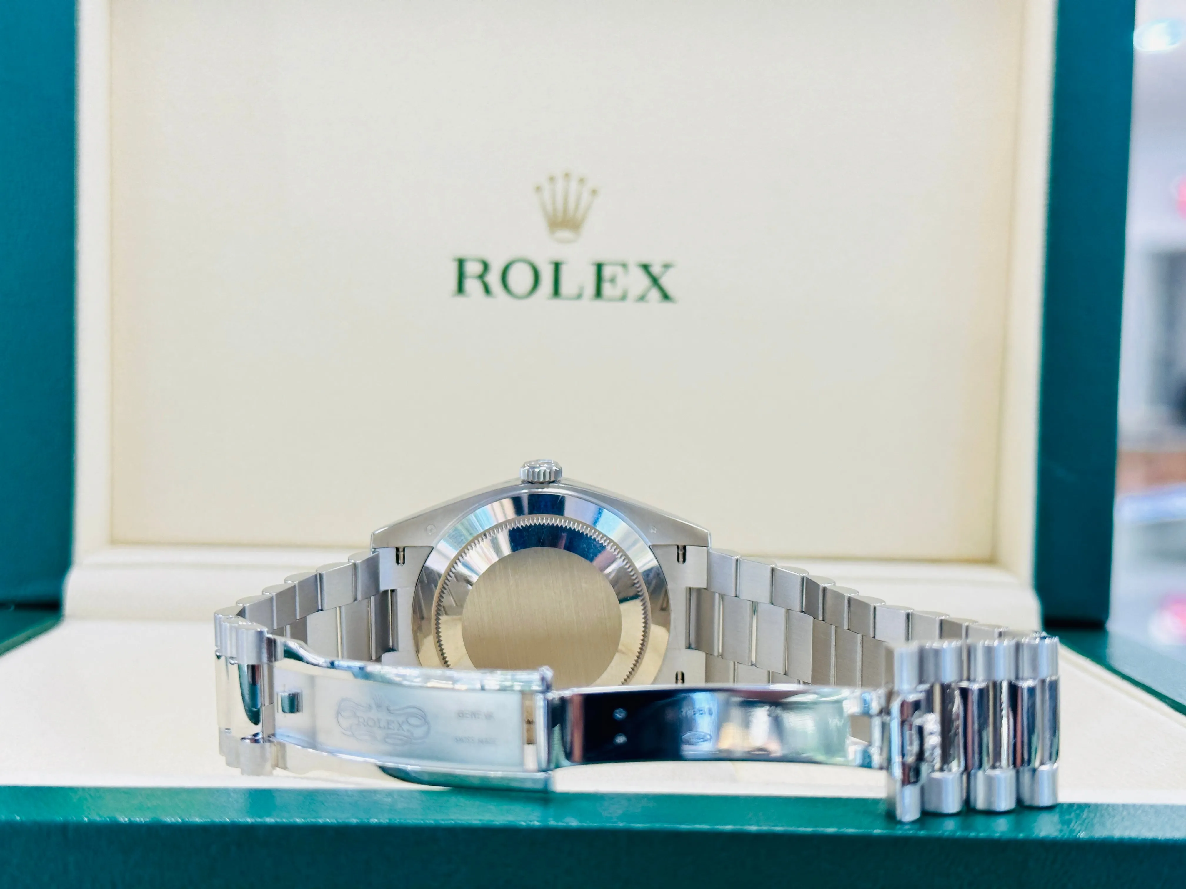   x Day-Date 40mm Platinum 228206 Grey PreOwned