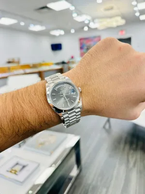  x Day-Date 40mm Platinum 228206 Grey PreOwned   x day?date watch day date waterproof watch