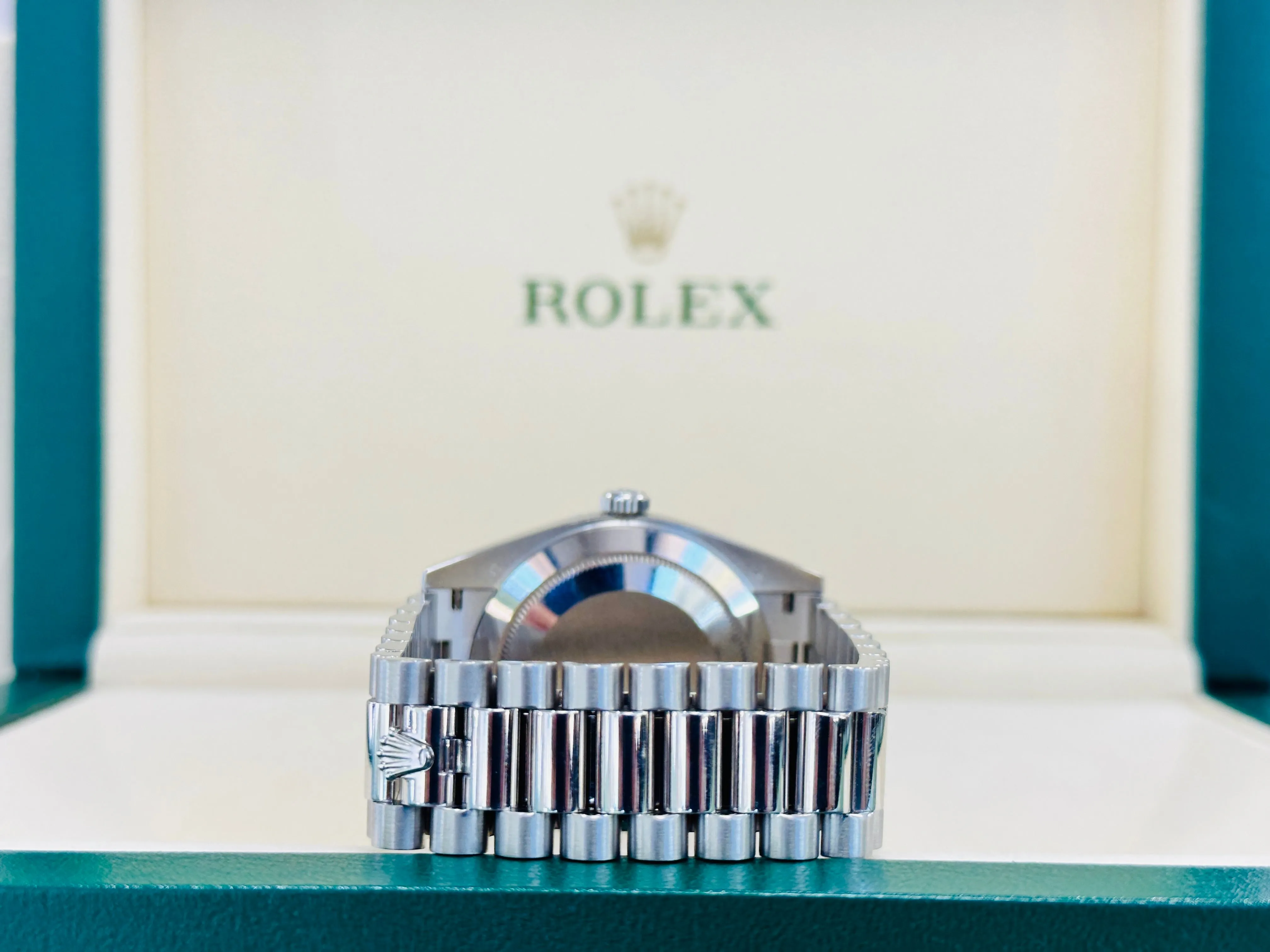   x Day-Date 40mm Platinum 228206 Grey PreOwned