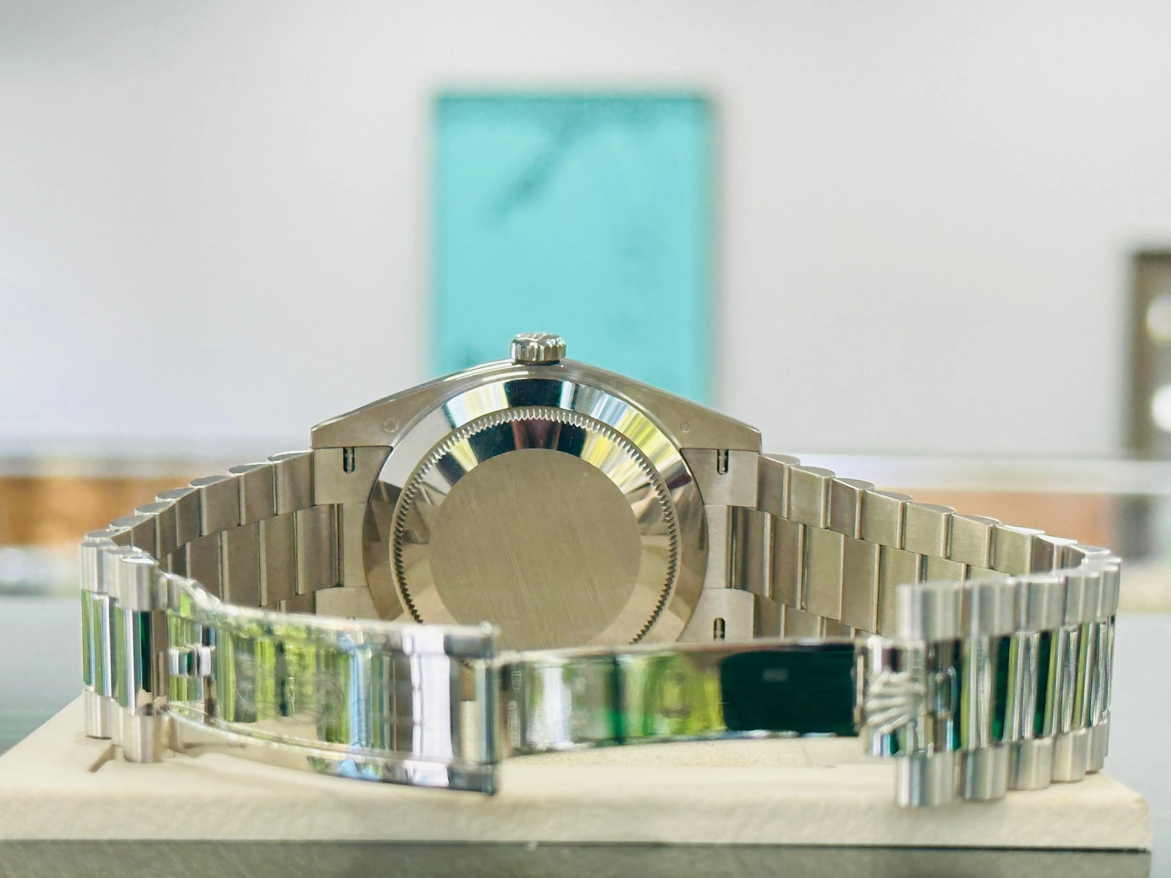   x Day-Date President 18k White Gold 40mm 228239 Factory Diamond Baguettes Dial Watch Box and Papers MINT