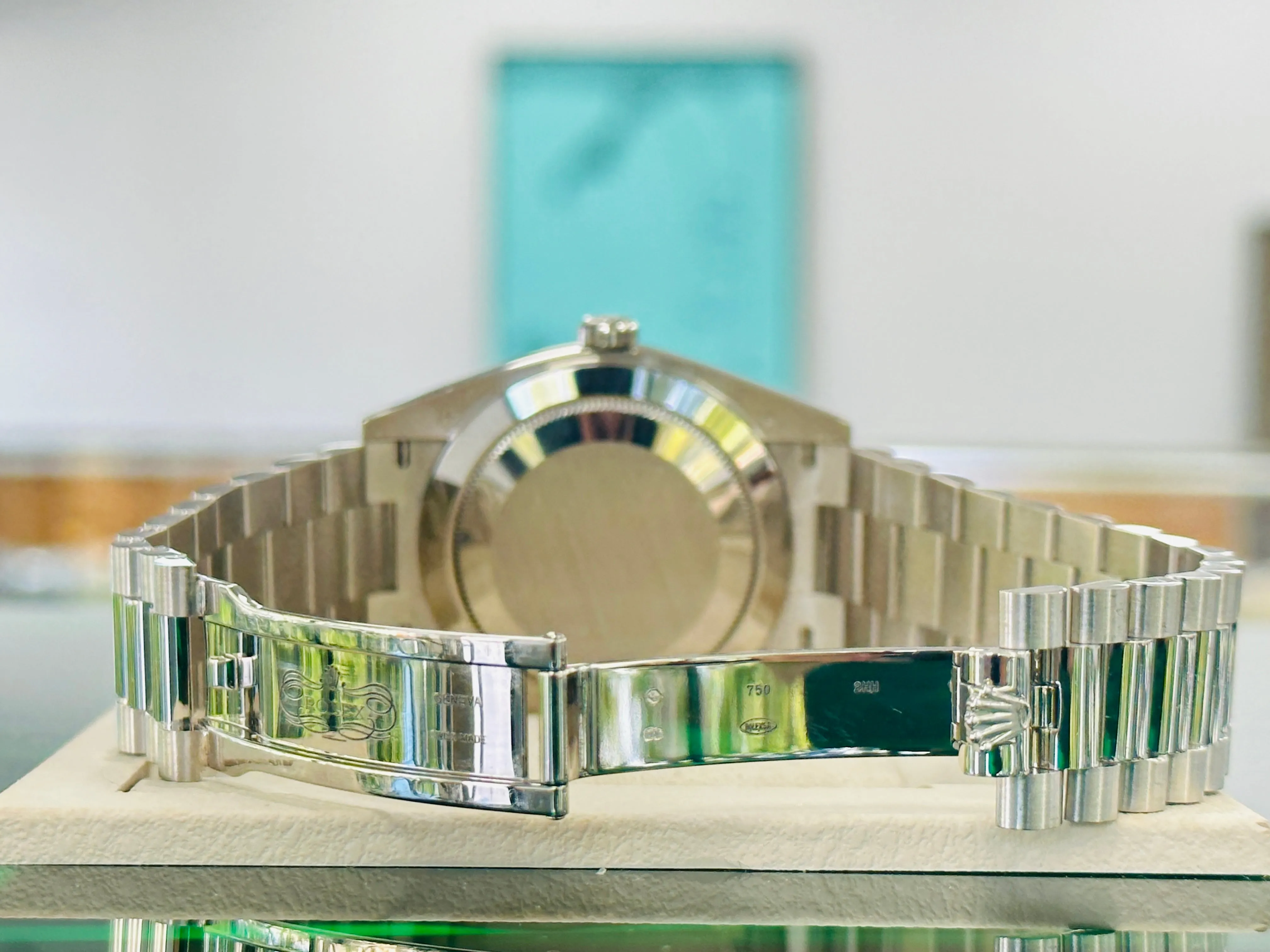   x Day-Date President 18k White Gold 40mm 228239 Factory Diamond Baguettes Dial Watch Box and Papers MINT