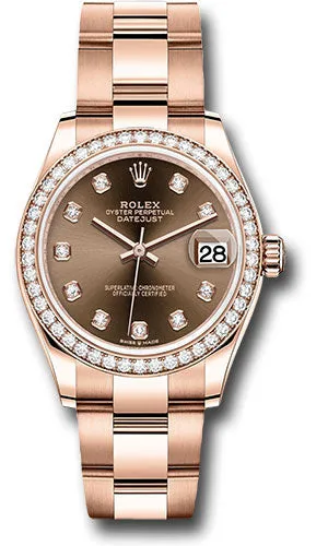   x Everose Gold Datejust 31 Watch - Diamond Bezel - Chocolate Diamond Dial - Oyster Bracelet 278285RBR chodo Datejust watch for sale   x Datejust watch