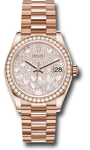   x Everose Gold Datejust 31 Watch - Diamond Bezel - Diamond Paved Butterfly Dial - President Bracelet 278285RBR pmopbp Datejust watch for sale   x Datejust watch