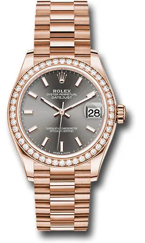   x Everose Gold Datejust 31 Watch - Diamond Bezel - Rhodium Index Dial - President Bracelet 278285RBR dkrhip Datejust watch for sale   x Datejust watch