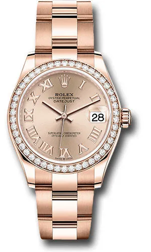   x Everose Gold Datejust 31 Watch - Diamond Bezel - Ros Roman Dial - Oyster Bracelet 278285RBR rsro Datejust watch for sale   x Datejust watch