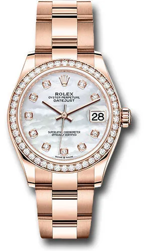   x Everose Gold Datejust 31 Watch - Diamond Bezel - Silver Diamond Dial - Oyster Bracelet 278285RBR mdo Datejust watch for sale   x Datejust watch