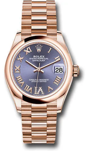   x Everose Gold Datejust 31 Watch - Domed Bezel - Aubergine Diamond Six Dial - President Bracelet 278245 aubdr6p Datejust watch for sale   x Datejust watch