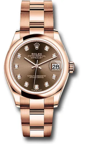  x Everose Gold Datejust 31 Watch - Domed Bezel - Chocolate Diamond Dial - Oyster Bracelet 278245 chodo Datejust watch for sale   x Datejust watch