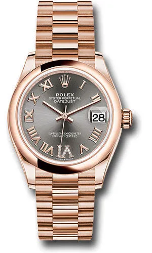   x Everose Gold Datejust 31 Watch - Domed Bezel - Rhodium Diamond Six Dial - President Bracelet 278245 dkrhdr6p Datejust watch for sale   x Datejust watch