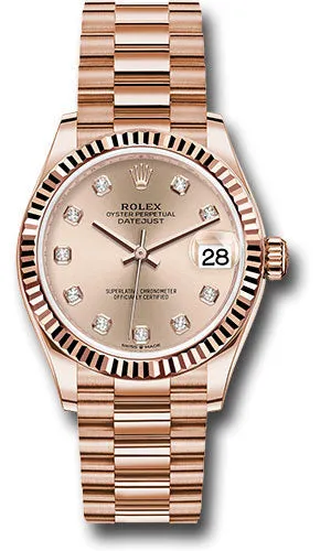   x Everose Gold Datejust 31 Watch - Fluted Bezel - Ros Diamond Dial - President Bracelet 278275 rsdp Datejust watch for sale   x Datejust watch