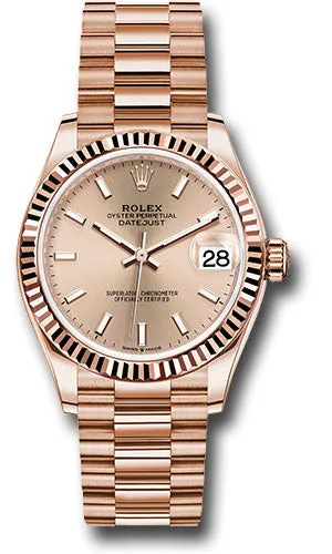   x Everose Gold Datejust 31 Watch - Fluted Bezel - Ros Index Dial - President Bracelet 278275 rsip Datejust watch for sale   x Datejust watch