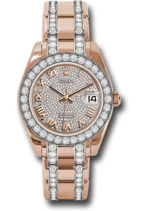   x Everose Gold Datejust Pearlmaster 34 Watch - 32 Diamond Bezel - Diamond Paved Roman Dial - 81285 dprdp Datejust watch for sale   x Datejust watch