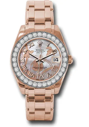   x Everose Gold Datejust Pearlmaster 34 Watch - 32 Diamond Bezel - Goldust Dream Roman Dial - 81285 gdddrp Datejust watch for sale   x Datejust watch