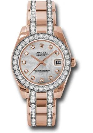   x Everose Gold Datejust Pearlmaster 34 Watch - 32 Diamond Bezel - Mother-Of-Pearl Diamond Dial - 81285 mddp Datejust watch for sale   x Datejust watch