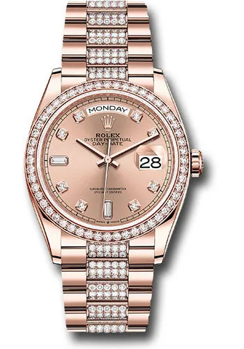   x Everose Gold Day-Date 36 Watch - Diamond Bezel - Ros Diamond Dial - Diamond President Bracelet - 128345rbr rsddp Day-Date Watches Affordable Day-Date Watch