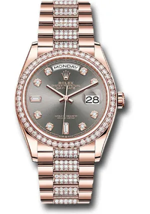   x Everose Gold Day-Date 36 Watch - Diamond Bezel - Slate Diamond Dial - Diamond President Bracelet - 128345rbr slddp Day-Date Watches Affordable Day-Date Watch