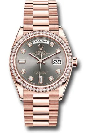   x Everose Gold Day-Date 36 Watch - Diamond Bezel - Slate Diamond Dial - President Bracelet - 128345rbr sldp Day-Date Watches Affordable Day-Date Watch