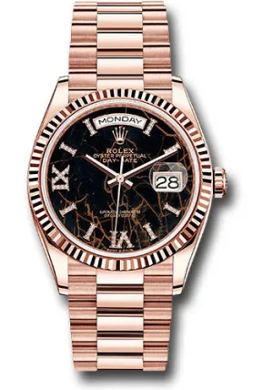   x Everose Gold Day-Date 36 Watch - Fluted Bezel - Eisenkiesel Diamond Dial - President Bracelet - 128235 edr69p Day-Date Watches Affordable Day-Date Watch