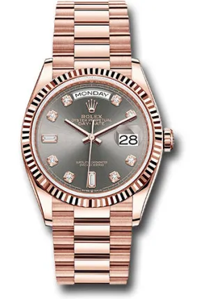   x Everose Gold Day-Date 36 Watch - Fluted Bezel - Slate Diamond Dial - President Bracelet - 128235 sldp Day-Date Watches Affordable Day-Date Watch
