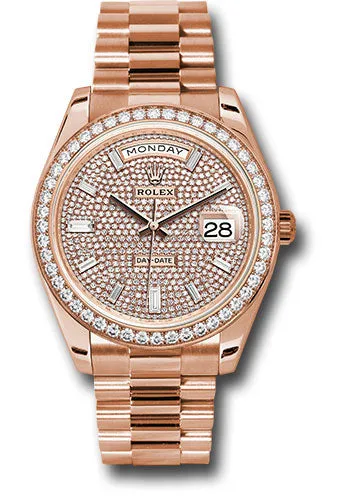   x Everose Gold Day-Date 40 Watch - Everose Gold Bezel - Diamond Paved Dial - President Bracelet - 228345RBR dpbdp Day-Date Watches Affordable Day-Date Watch