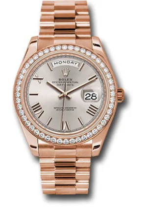   x Everose Gold Day-Date 40 Watch - Everose Gold Bezel - Sundust Bevelled Roman Dial - President Bracelet - 228345RBR sdrp Day-Date Watches Affordable Day-Date Watch