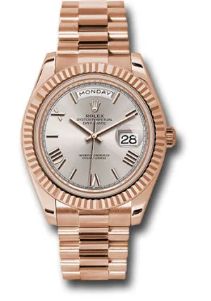   x Everose Gold Day-Date 40 Watch - Fluted Bezel - Sundust Bevelled Roman Dial - President Bracelet - 228235 sdrp Day-Date Watches Affordable Day-Date Watch