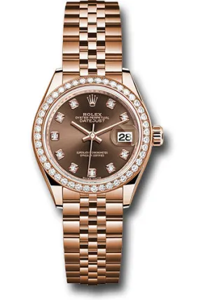   x Everose Gold Lady-Datejust 28 Watch - 44 Diamond Bezel - Chocolate Diamond Dial - Jubilee Bracelet - 279135RBR chodj Datejust watch for sale   x Datejust watch