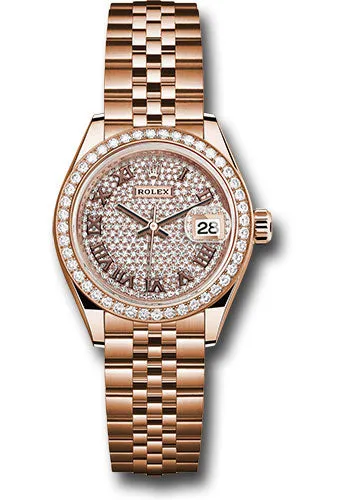   x Everose Gold Lady-Datejust 28 Watch - 44 Diamond Bezel - Sundust Roman Dial - Jubilee Bracelet - 279135RBR dprj Datejust watch for sale   x Datejust watch