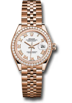   x Everose Gold Lady-Datejust 28 Watch - 44 Diamond Bezel - White Roman Dial - Jubilee Bracelet - 279135RBR wrj Datejust watch for sale   x Datejust watch