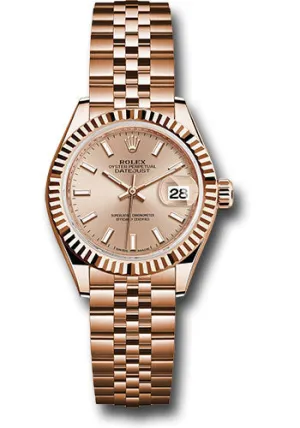   x Everose Gold Lady-Datejust 28 Watch - Fluted Bezel - Pink Sundust Index Dial - Jubilee Bracelet - 279175 pij Datejust watch for sale   x Datejust watch