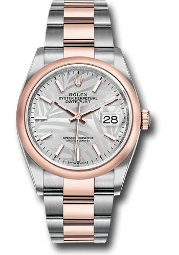   x Everose   sor Datejust 36 Watch - Domed Bezel - Silver Palm Motif Index Dial - Oyster Bracelet - 126201 spmio Datejust watch for sale   x Datejust watch