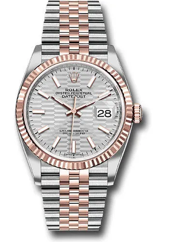   x Everose   sor Datejust 36 Watch - Fluted Bezel - Silver Fluted Motif Index Dial - Jubilee Bracelet - 126231 sflmij Datejust watch for sale   x Datejust watch
