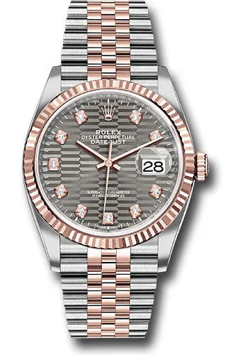   x Everose   sor Datejust 36 Watch - Fluted Bezel - Slate Fluted Motif Diamond Dial - Jubilee Bracelet - 126231 slflmdj Datejust watch for sale   x Datejust watch