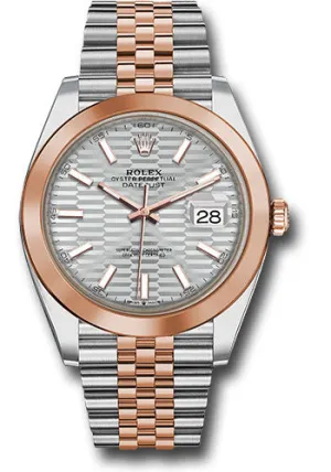   x Everose   sor Datejust 41 Watch - Smooth Bezel - Silver Fluted Motif Index Dial - Jubilee Bracelet - 126301 sflmij Datejust watch for sale   x Datejust watch