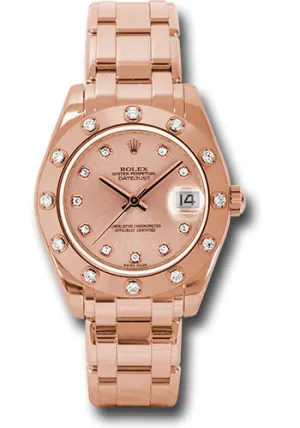   x Pink Gold Datejust Pearlmaster 34 Watch - 12 Diamond Bezel - Pink Diamond Dial - 81315 pchd Datejust watch for sale   x Datejust watch